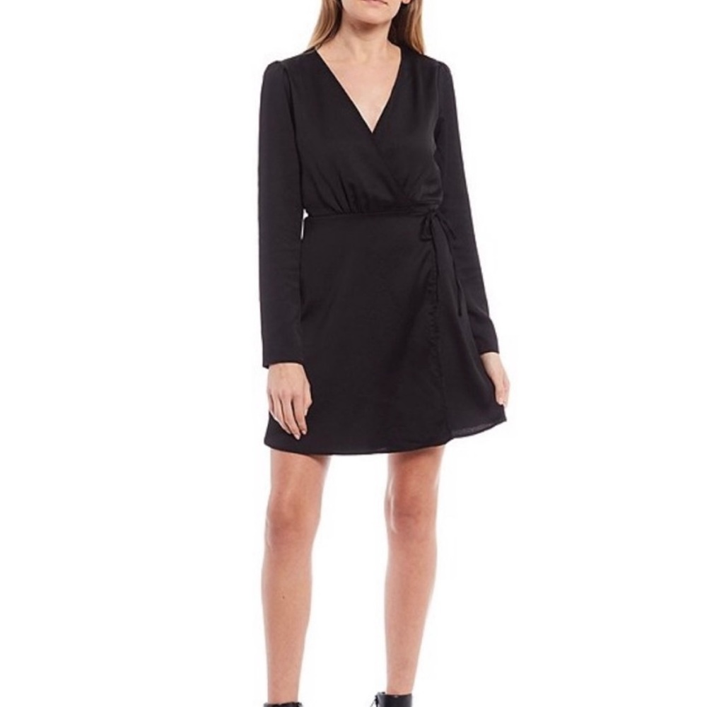 Gianni Bini Black Wrap Dress Large NWT